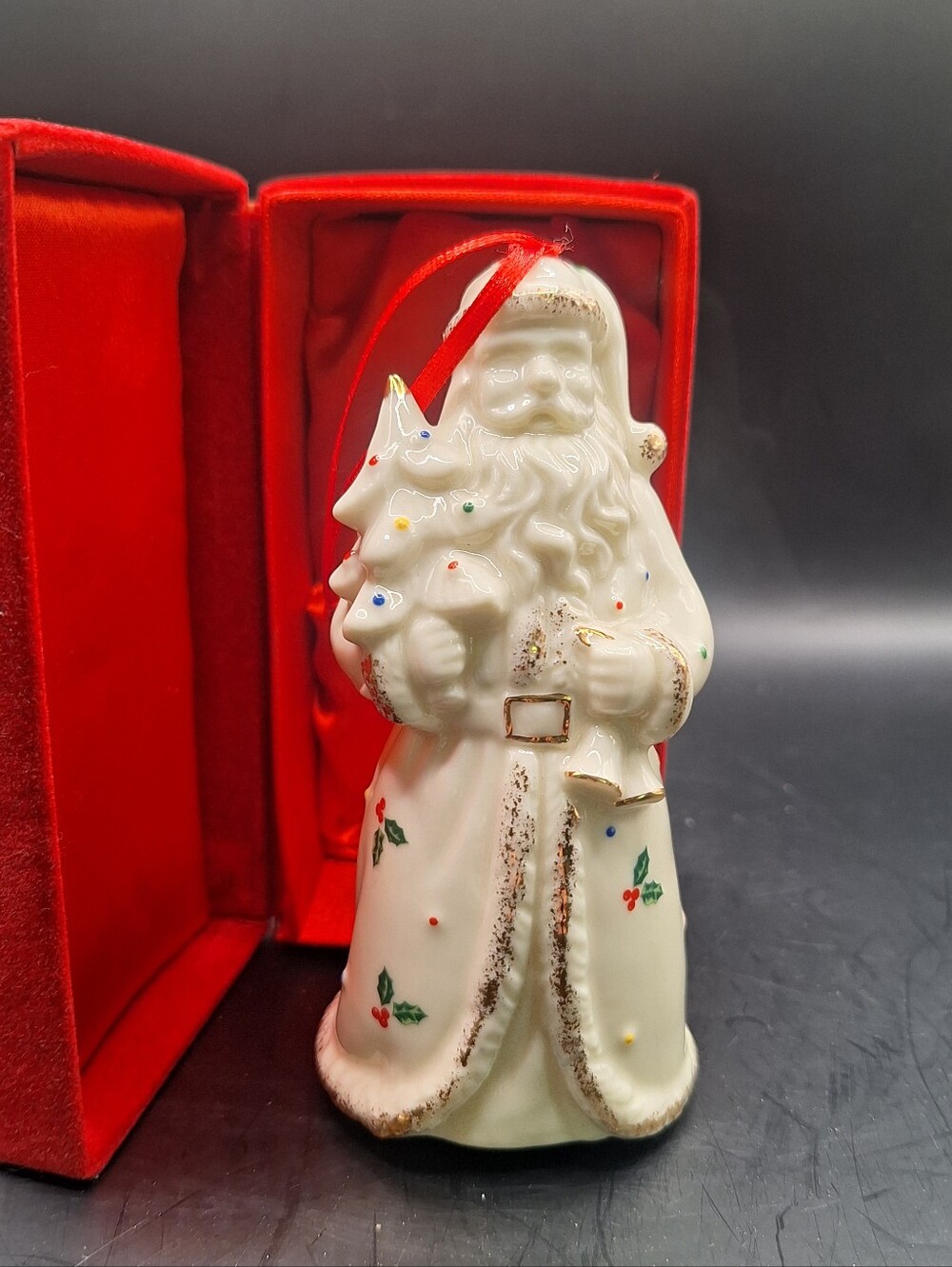 Formalities Baum Bros Holly Collection Porcelain Santa Claus Figurine Ornament